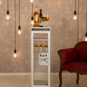 Customizable Transparent Trolley With Wine Glass Detail